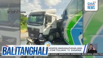 Driver ng bus, patay matapos makasalpukan ang isang trailer sa STAR Tollway; 19, sugatan | Balitanghali
