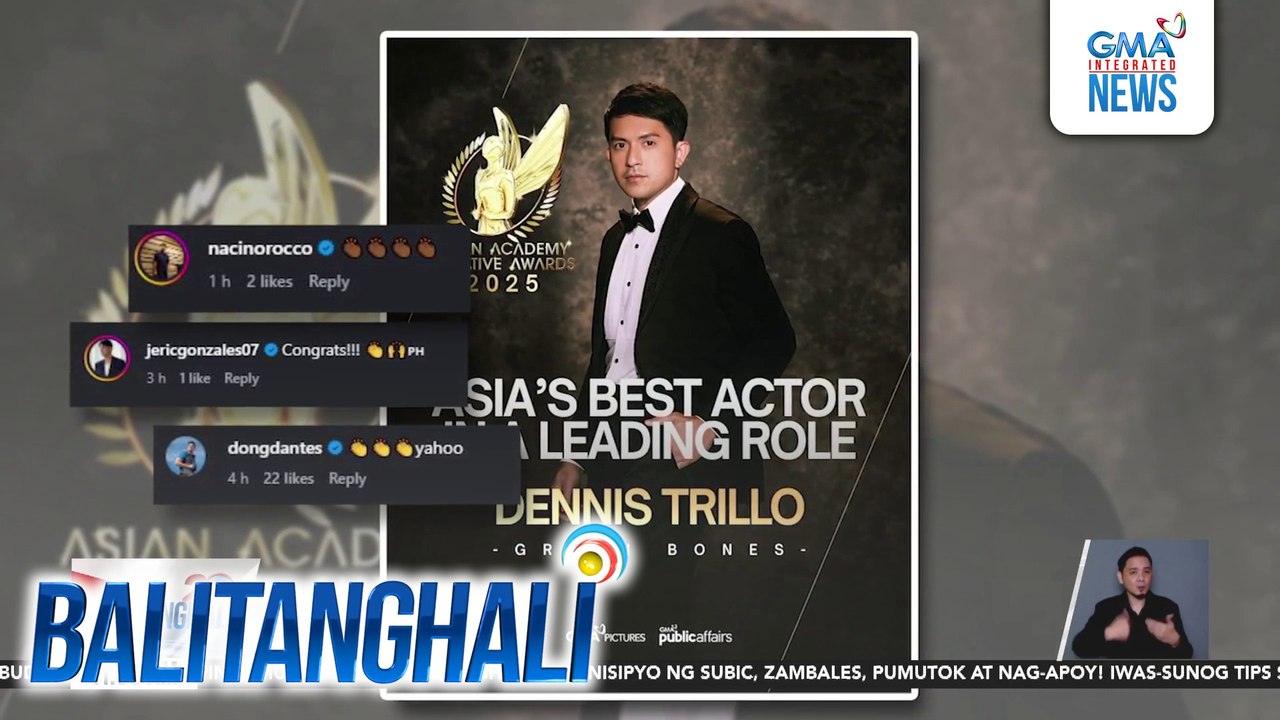 Dennis Trillo sa kaniyang Best Actor Award sa Asian Academy Creative Awards 2025 - "Panalo ang Pilipinas, panalo ang Pilipino" | Balitanghali