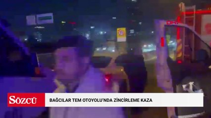 Bağcılar TEM Otoyolu'nda zincirleme kaza; trafik yoğunluğu oluştu