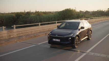 2026 Toyota bZ4X FWD in Deep Blue Metallic Driving Video