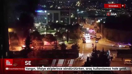 İstanbul Küçükçekmece’de seyir halindeki otomobil alev topuna döndü