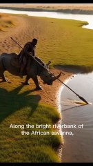 “Warrior vs Giant Anaconda — Epic Sword Finish | Rhino & Leopard Rescue”