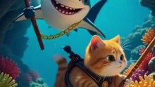 Shark vs Angry Cat: The Funniest Underwater Chase!