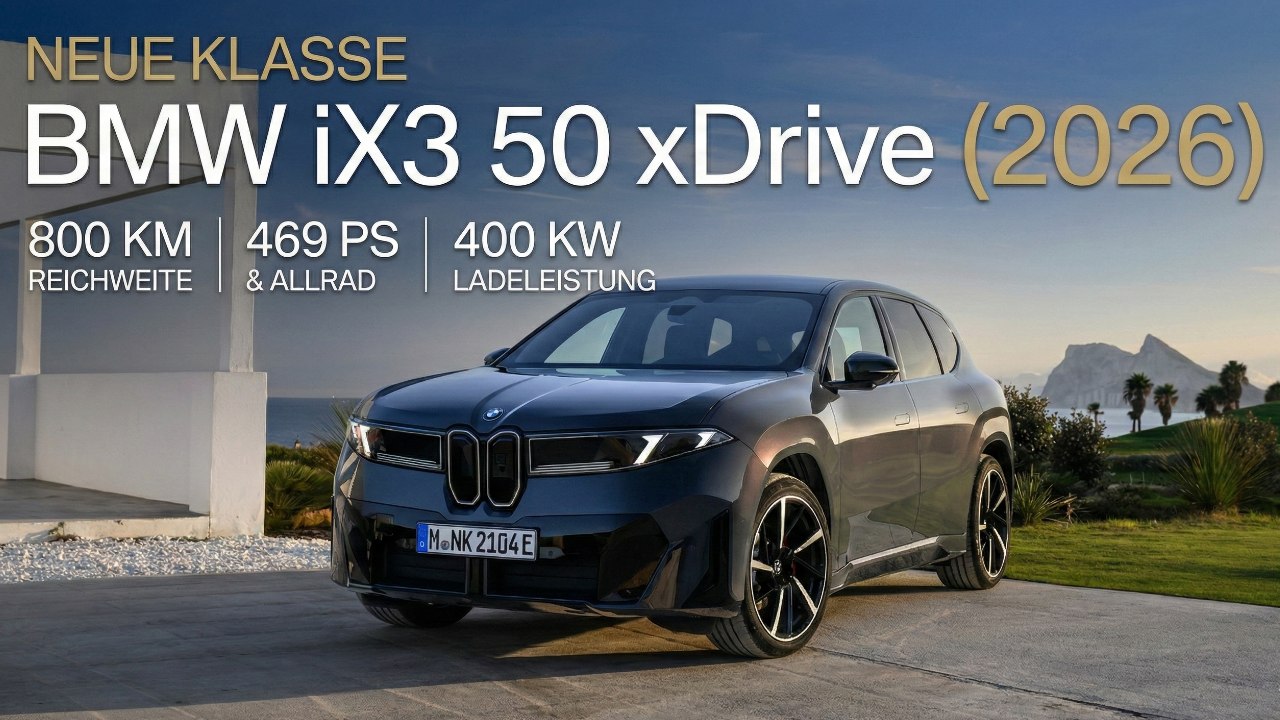 BMW iX3 50 xDrive (2026) – vollelektrisch, 400 kW Ladeleistung, Allrad