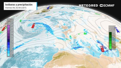 Varias borrascas muy profundas cruzarán el Atlántico