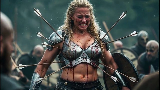 Powerful woman warriors surrounded and hunted by Viking warriors one by one.