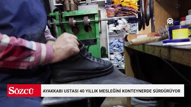 Malatyalı ayakkabı ustası 40 yıllık mesleğini konteynerde sürdürüyor