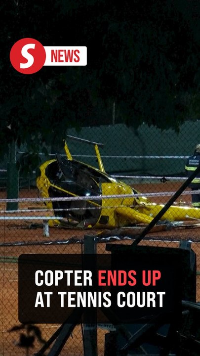 Helicopter crashes on tennis court in Argentina