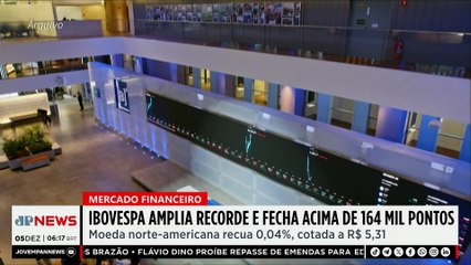 Ibovespa bate recorde histórico e supera 164 mil pontos