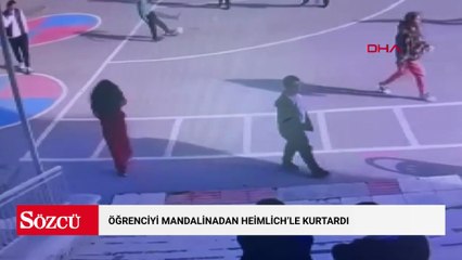 Nefes borusuna mandalina kaçan öğrenciyi Heimlich manevrasıyla kurtardı