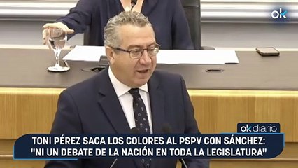 Toni Pérez saca los colores al PSPV con Sánchez: "Ni un debate de la nación en toda la legislatura"