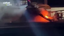 Avião é evacuado após incêndio em equipamento de carregamento de carga