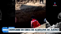 Trabajador queda atrapado por derrumbe en Almoloya de Juárez