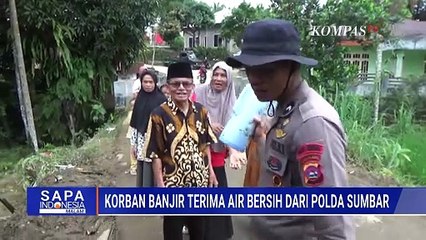 Polda Sumbar Sediakan 1.500 Liter Air Minum per Jam untuk Korban Banjir Agam | SAPA MALAM