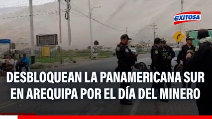 Arequipa: Desbloquean la Panamericana Sur por el Día del Minero