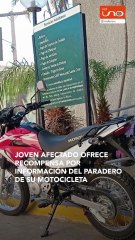 Un joven denuncia la desaparición de su motocicleta y solicita apoyo a todos los que puedan aportar información sobre el desfile de la motocicleta.