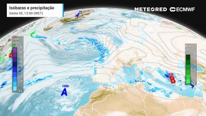 Os próximos dias contarão com várias frentes frias sucessivas que resultarão na persistência da chuva em Portugal
