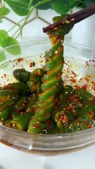 Spicy Spiral Cucumber Salad! #recipe #koreanfood