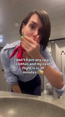 My favourite petite flight attendant .....A total nightmare  situation ...