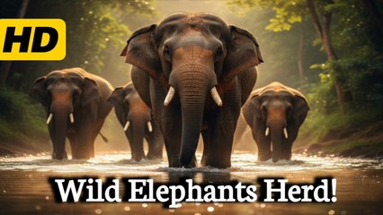 Giant Elephant 🐘 River Crossing | wild elephant video | elephant video, 4K Nature