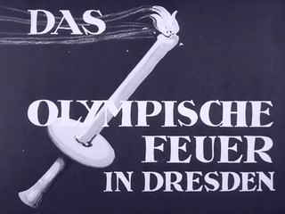 Das Olympische Feuer in Dresden 31. Juli 1936