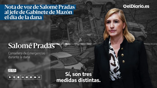 Nota de voz de Salomé Pradas al jefe de Gabinete de Mazón el día de la dana