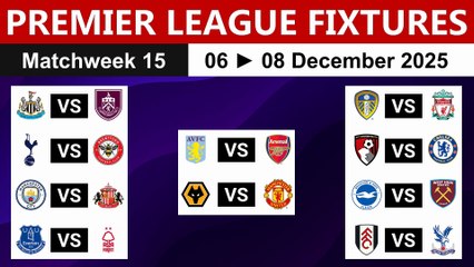 English Premier League Fixtures [MD 15] – EPL Fixtures & Schedule (2025/26)