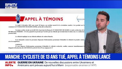 Manche: un cycliste de 13 ans tué sur une route départementale, un appel à témoins est lancé après la fuite du conducteur