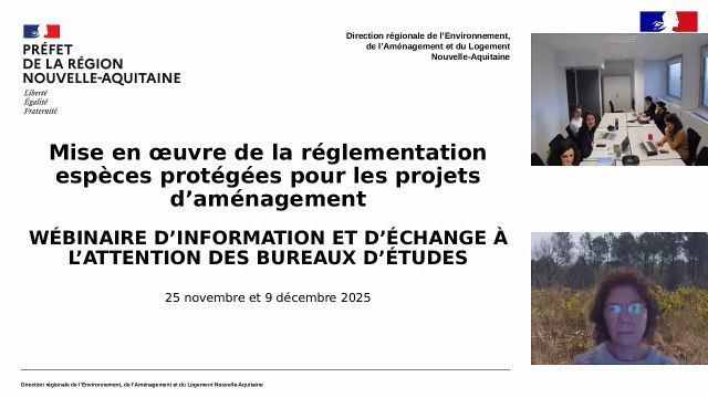 Webinaire DREAL espèces protégées 2025 - Organisation Etat - DREAL Nouvelle-Aquitaine