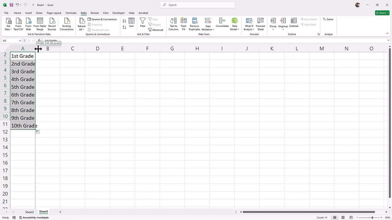 Microsoft Excel 71 List with Data Validation