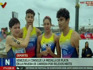 Triatlón venezolano se alza con medalla de plata en la prueba de carrera por relevos mixto