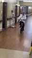 Doctor Loses Balance and Falls While Cycling Through Hospital Hallway