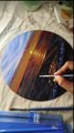 Sunset beach scene acrylics painting, acrylics painting ideas, easy acrylics for beginners