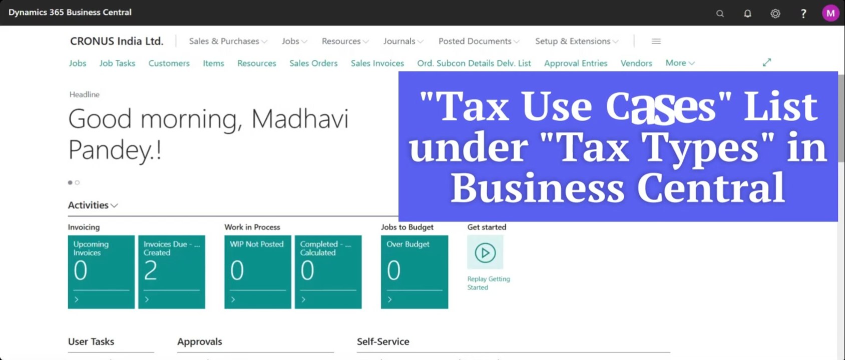 Tax Use Cases List under Tax Types in Business Central #tax #usescase #d365bc