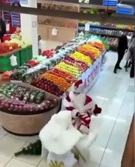 Santa 🧑‍🎄 fighting another Santa at the mall