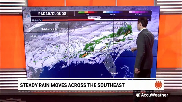 Steady rain continues across the Southeast after system that led to snow in the mid-Atlantic