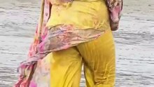 Indian aunty walking at beach. #beach #indian #desi #aunty