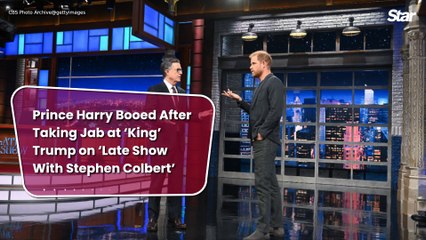 Prince Harry Booed After Taking Jab at ‘King’ Trump on ‘Late Show With Stephen Colbert’