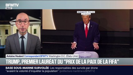 Donald Trump reçoit le "Prix de la paix de la Fifa" à Washington