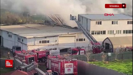 İstanbul Tuzla'da kauçuk ve karton fabrikasında yangın çıktı