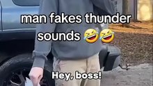 Man fakes thunder sounds 🤣