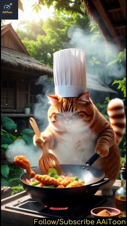 Chef Meow’s Masterpiece: Authentic Korean-Style Yangnyeom Chicken (양념치킨) by an Adorable Orange Tabby