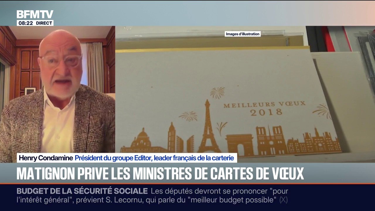 Pour faire des économies, Matignon prive les ministres de cartes de vœux, Henry Condamine, président du groupe Editor réagit sur BFMTV