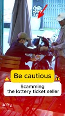 Scamming the lottery ticket seller[cctv]