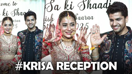 Newly Married Sara Khan & Krish Pathak Shine At Their Lavish Reception Party