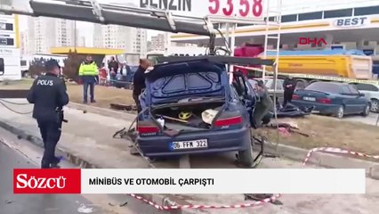 Minibüs ve otomobil çarpıştı: 1 ölü, 3 yaralı