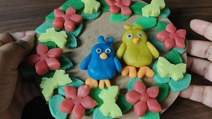Two Little Birds Wall art __ Beautiful Wall art __ #claymade #art #creativeclayideas