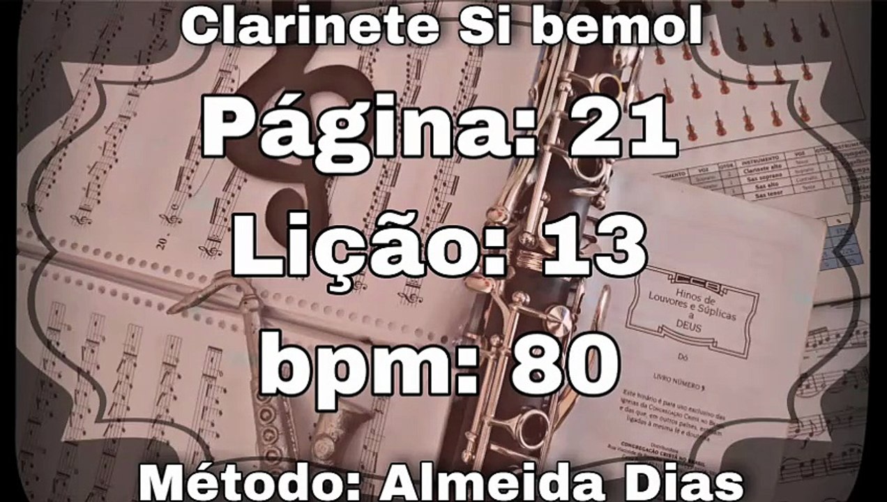 Página: 21 Lição: 13 Fá maior - Clarinete Si bemol [80 bpm]