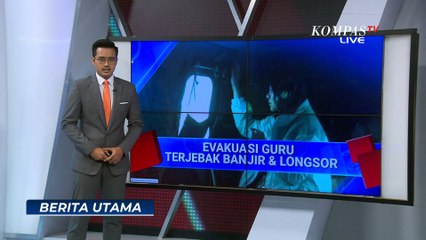 Momen Anggota TNI Evakuasi Guru Terjebak Banjir & Longsor | BERITA UTAMA