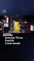 Activists Throw Food At Crown Jewels